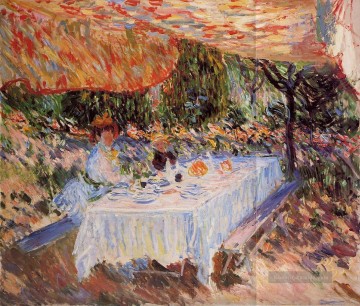 Mittagessen unter dem Vordach Claude Monet Ölgemälde